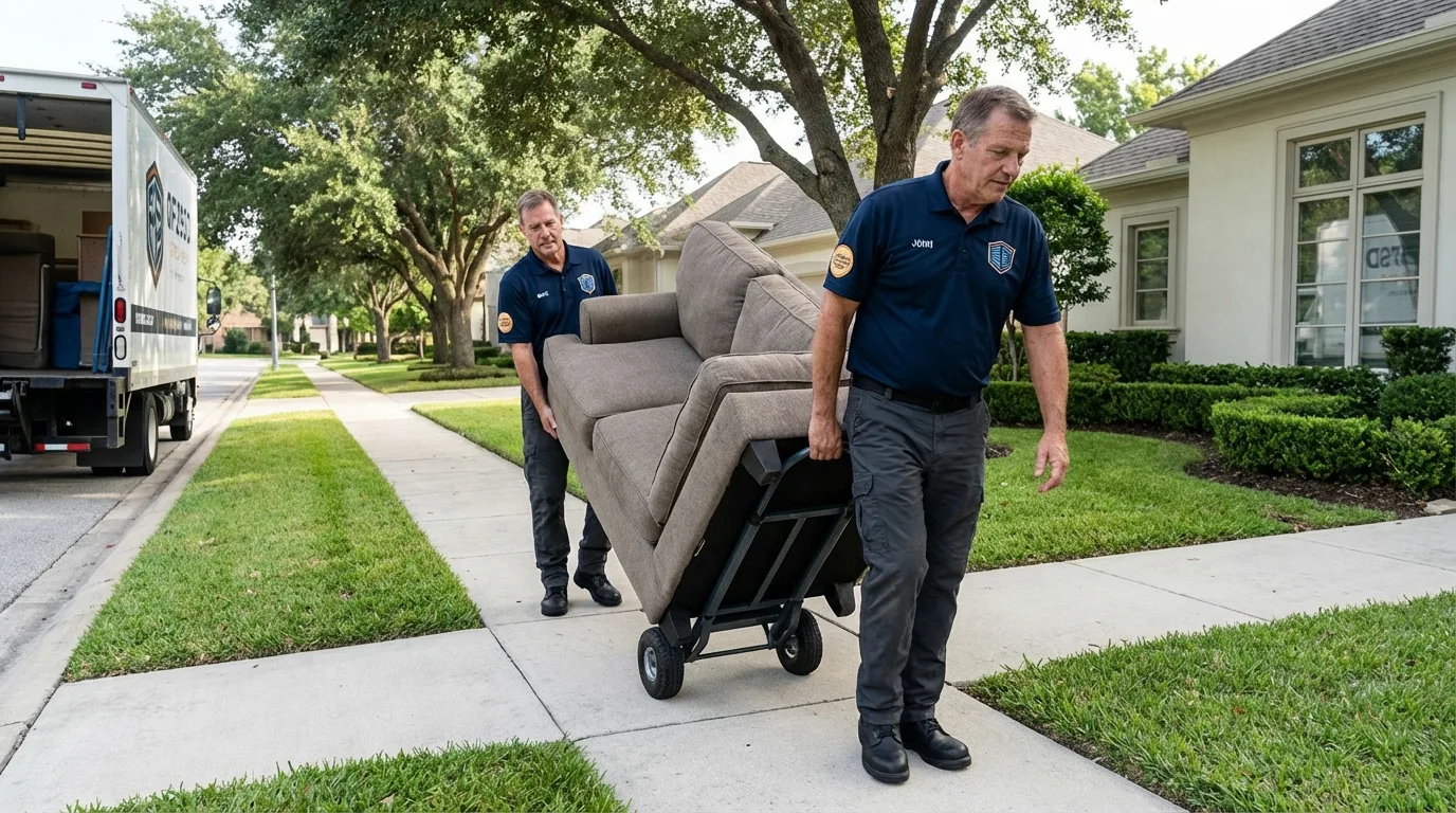 Local residential moving crew loading furniture in Lake Havasu City, AZ