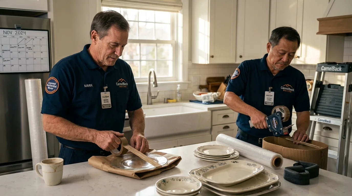 Professional crew packing kitchen dishware in Lake Havasu City, AZ